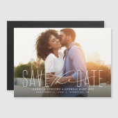 Klassieke sparen de datum horizontale fotomagneet (Voorkant / Achterkant)