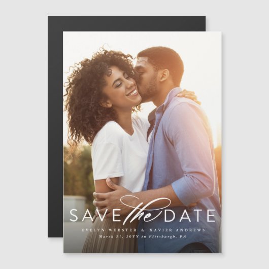 Klassieke sparen de datum verticale fotomagneet (Voorkant / Achterkant)