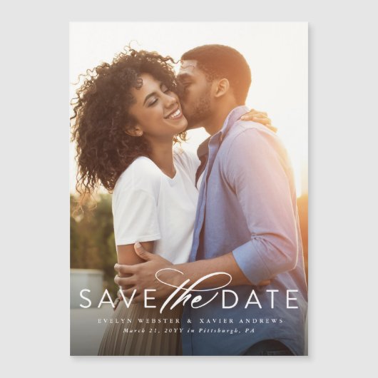 Klassieke sparen de datum verticale fotomagneet (Voorkant)