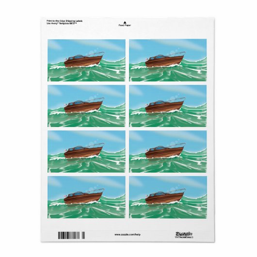 Klassieke speedboot etiket (Full Sheet)