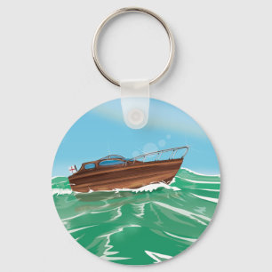 Klassieke speedboot sleutelhanger