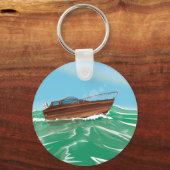 Klassieke speedboot sleutelhanger (Voorkant)