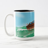 Klassieke speedboot tweekleurige koffiemok (Links)