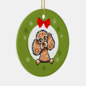 Klassieke Speelgoed Poodle-kerstkast Keramisch Ornament (Rechts)