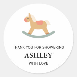 Klassieke Speelgoed Schommelpaard Baby Borrel Ronde Sticker