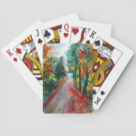 Klassieke speelkaarten Herfstlandschap  Aquarel