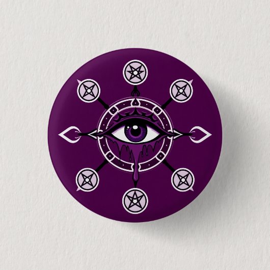 Klassieke speelkaarten horror ronde button 3,2 cm (Voorkant)