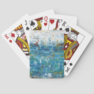 Klassieke speelkaarten met mixed media kunst