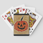 Klassieke speelkaarten met pompoengezicht (Achterkant)