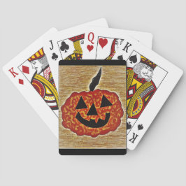 Klassieke speelkaarten met pompoengezicht