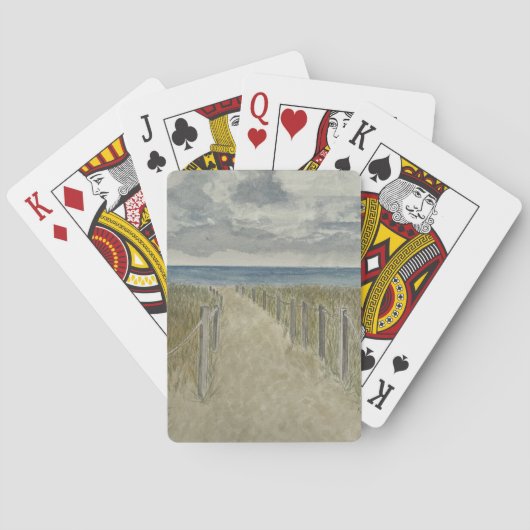 Klassieke speelkaarten met strandthema (Achterkant)