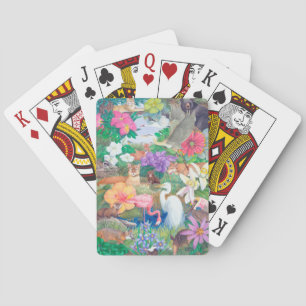 Klassieke speelkaarten met tropisch design