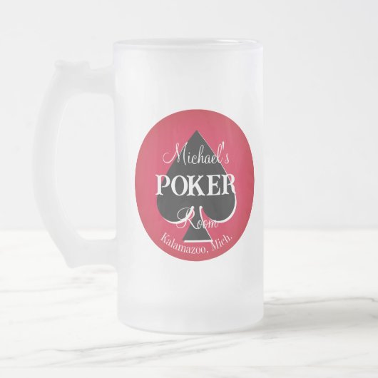 Klassieke Speelkaarten Poker Room Spade Matglas Bierpul (Links)