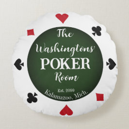 Klassieke Speelkaarten Poker Room Throw Rond Kussen