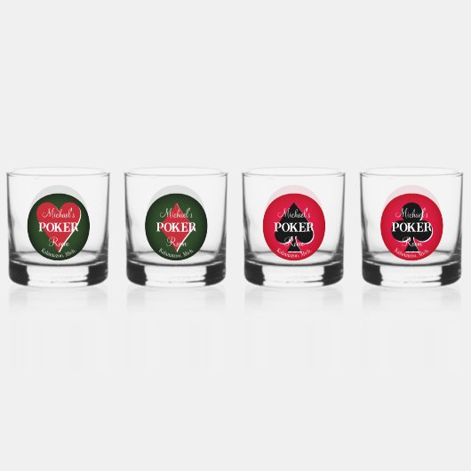 Klassieke Speelkaarten Poker Room Whisky Glas (Achterkant)