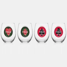 Klassieke Speelkaarten Poker Room Wijnglas Zonder Voet