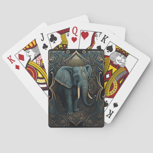 Klassieke speelkaartenolifant 2 pokerkaarten (Achterkant)