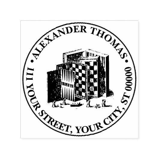 Klassieke spelborden en spellen Naam Retouradres Zelfinktende Stempel (Design)