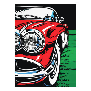 Klassieke Spierauto Front Pop Art Retro Foto Afdruk