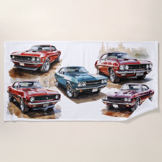 Klassieke Spierauto Strandlaken (Voorkant)
