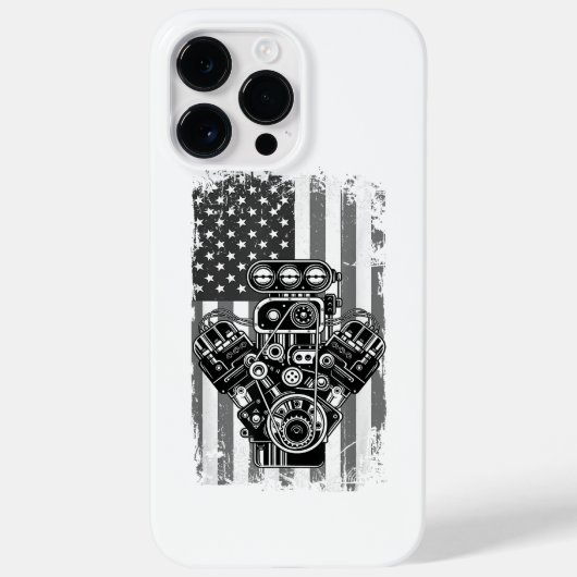 Klassieke Spierauto Zuiger Amerikaanse Vlag Grappi Case-Mate iPhone Case (Achterkant)