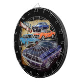 Klassieke spierauto's dartbord (Voorkant Rechts)