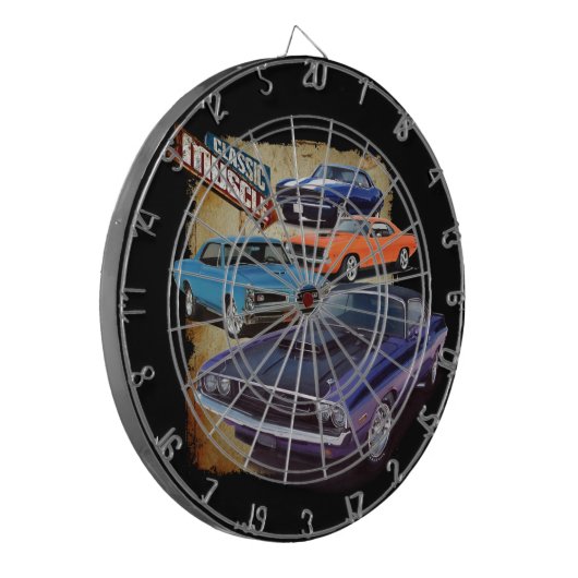 Klassieke spierauto's dartbord (Voorkant Links)
