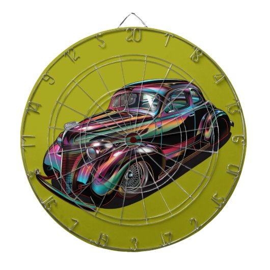 Klassieke spierwagen dartbord (Voorkant)