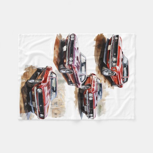 Klassieke spierwagen fleece deken (Voorkant (Horizontaal))