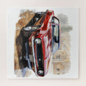 Klassieke spierwagen legpuzzel (Horizontaal)