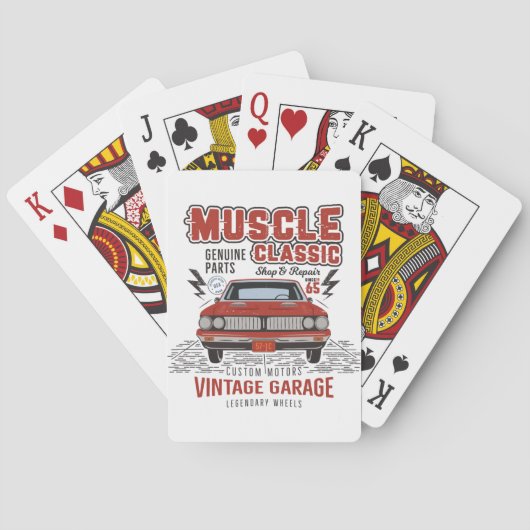 Klassieke spierwagen pokerkaarten (Achterkant)