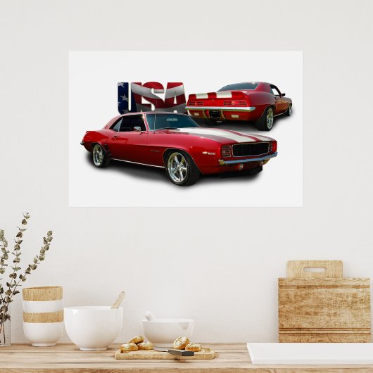 klassieke spierwagen poster (Keuken)