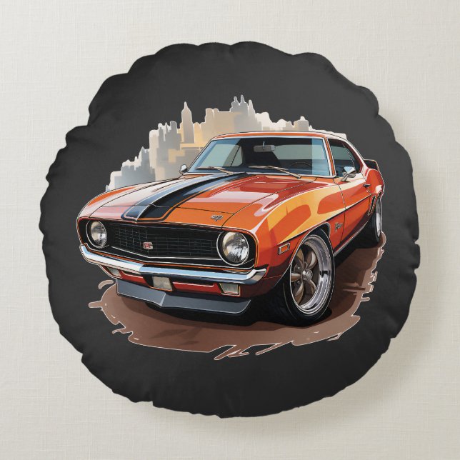 Klassieke spierwagen rond kussen (Voorkant)