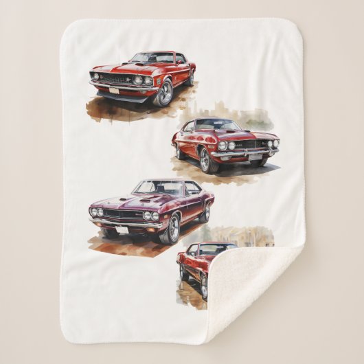 Klassieke spierwagen sherpa deken (Voorkant)