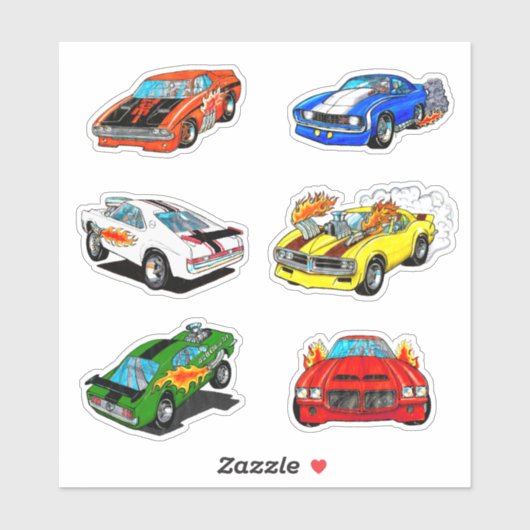 klassieke spierwagen sticker (Vel)