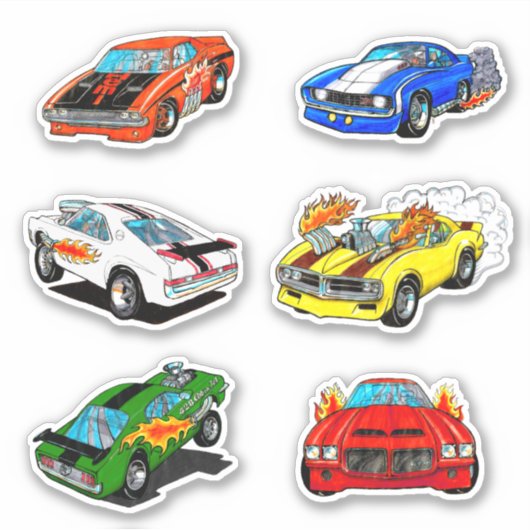 klassieke spierwagen sticker (Voorkant)