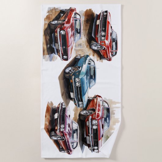 Klassieke spierwagen strandlaken (Voorkant)