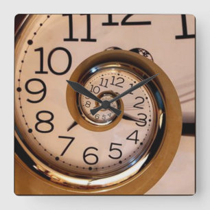 Klassieke spiraalwandklok vierkante klok