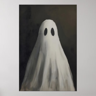 Klassieke spookmuur kunstprint, Halloween spook Poster
