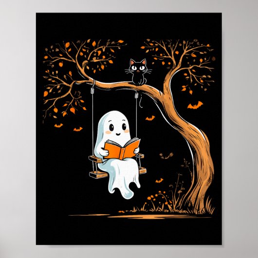 Klassieke spookswing leesboek slingerende Hallowee Poster (Voorkant)