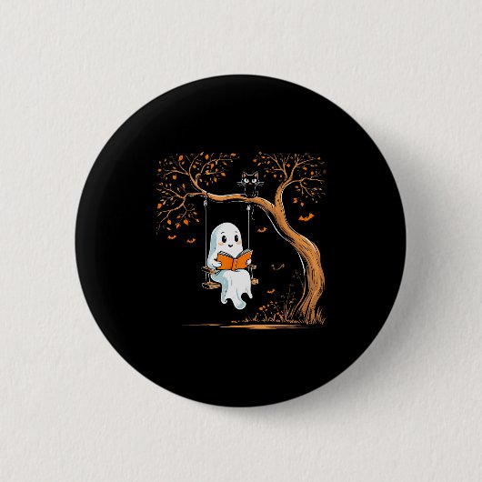 Klassieke spookswing leesboek slingerende Hallowee Ronde Button 5,7 Cm (Voorkant)