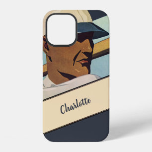 Klassieke sport honkbal slagman, gestileerde kunst iPhone 12 hoesje