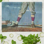 Klassieke sport honkbal, werper in honkbalwedstrij theedoek (Gevouwen)