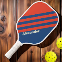 Klassieke sport rood en blauwe strepen met naam