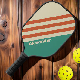 Klassieke sport tijdloze strepen met naam pickleball paddle