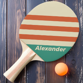 Klassieke sport tijdloze strepen met naam tafeltennisbatje