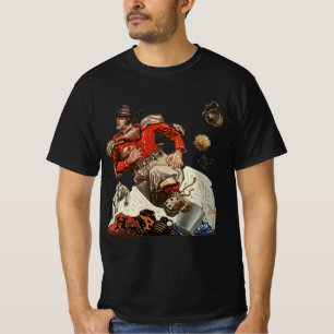 Klassieke sport voetbal quarterback speler hardlop t-shirt