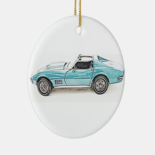 Klassieke sportauto keramisch ornament (Rechts)