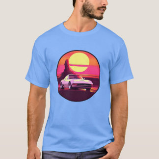 Klassieke sportauto meisje t-shirt