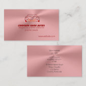 Klassieke Sportauto op Roos Roze metallisch effect Visitekaartje (Voorkant / Achterkant)